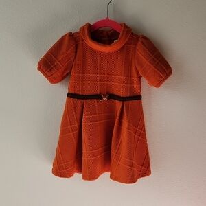 Janie and Jack Orange A-Line Puff Sleeve Dress